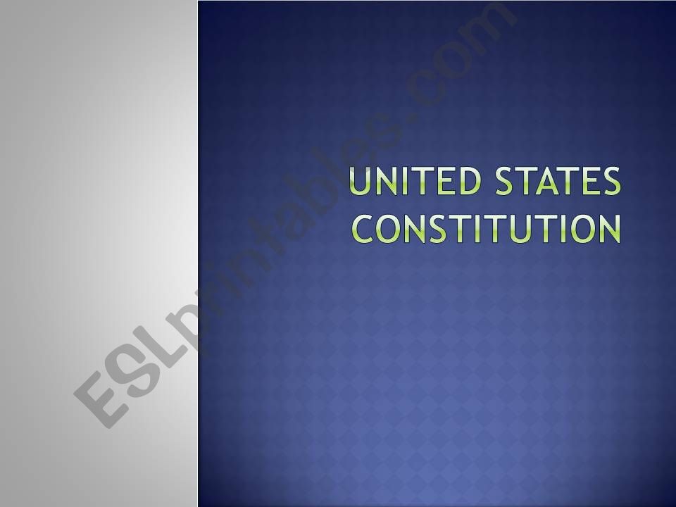UNITED STATES CONSTITUTION powerpoint
