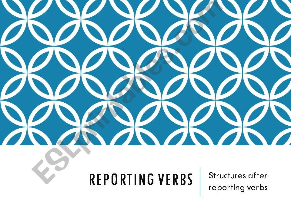 Reporting verbs powerpoint