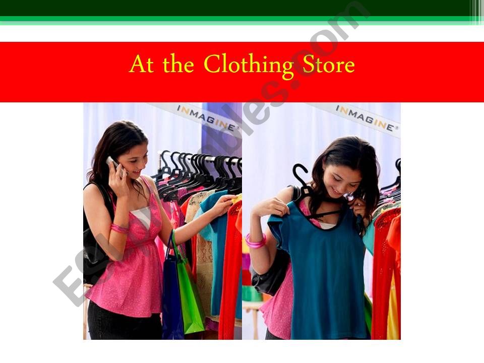 At the clothing store powerpoint