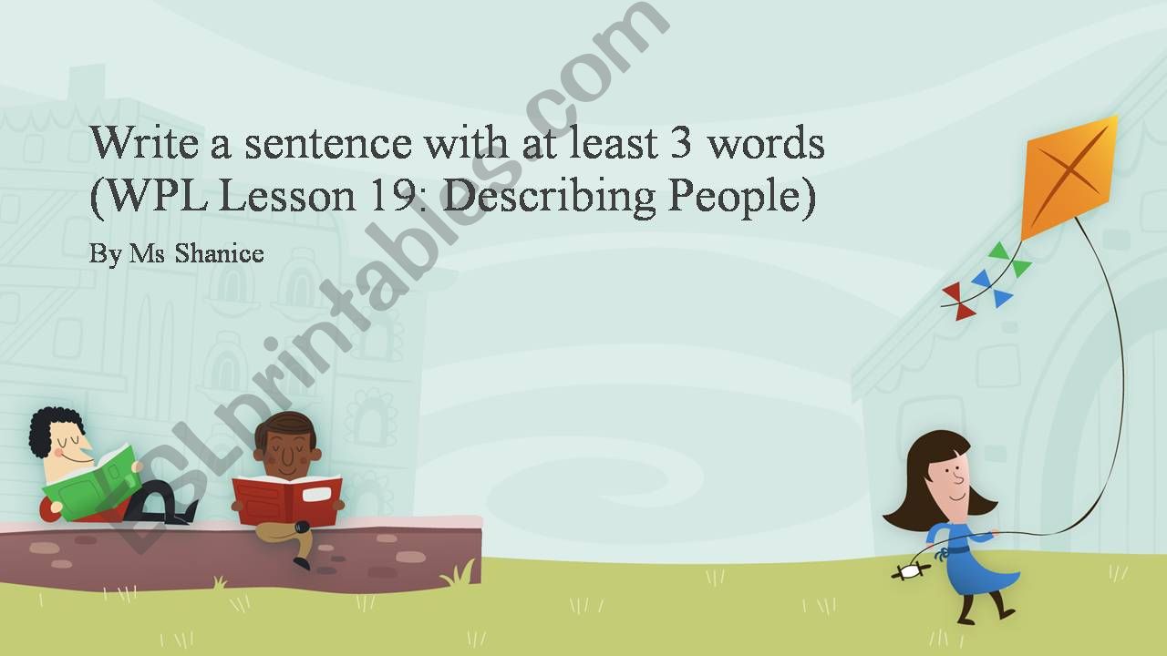 write a sentence powerpoint
