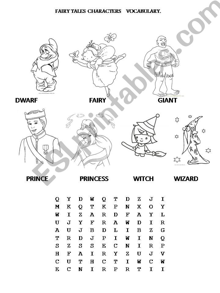 FAIRY TALES CHARACTERS powerpoint