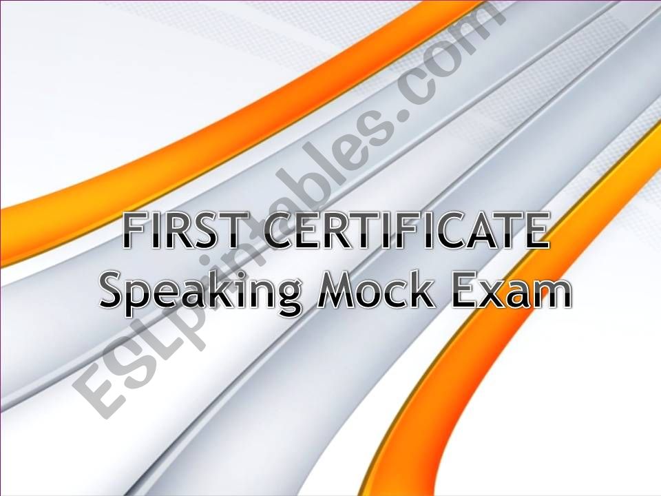 First Certificate speaking mock exam