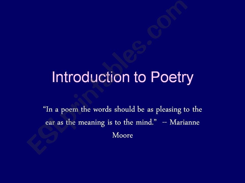 introduction to poetry powerpoint