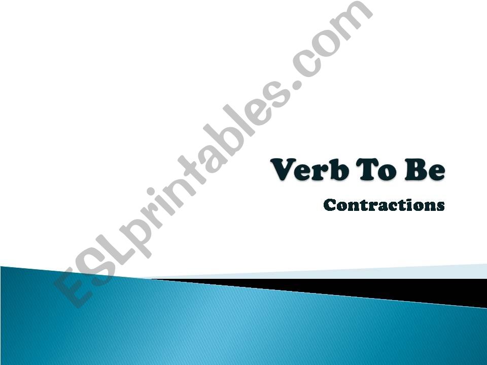Verb to Be Contraction powerpoint