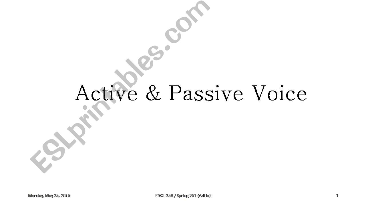 Active & Passive Voice (present simple and past simple)