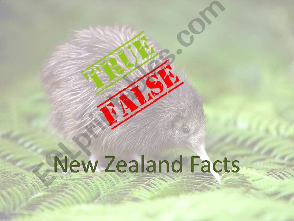 True or False - New Zealand powerpoint