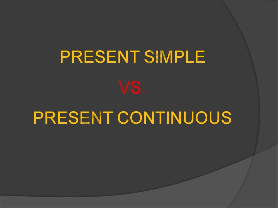 Present Simple Vs Present Continuous