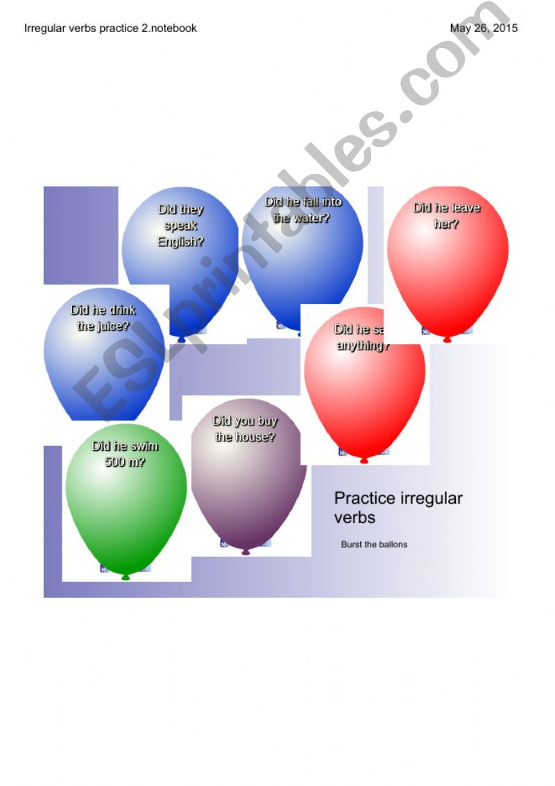 Irregular verbs  powerpoint