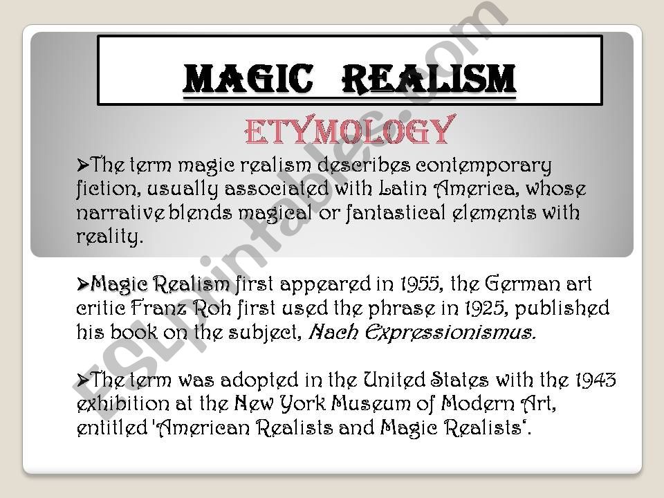 Magic Realism powerpoint