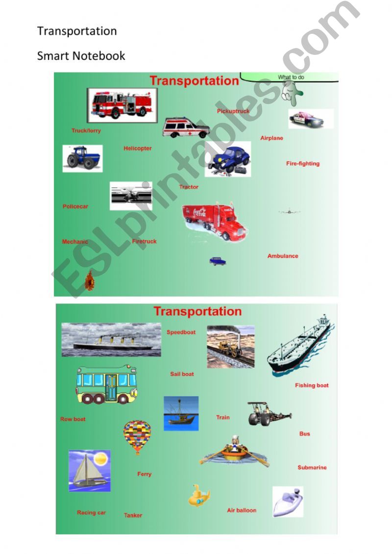 Transport vocabulary powerpoint