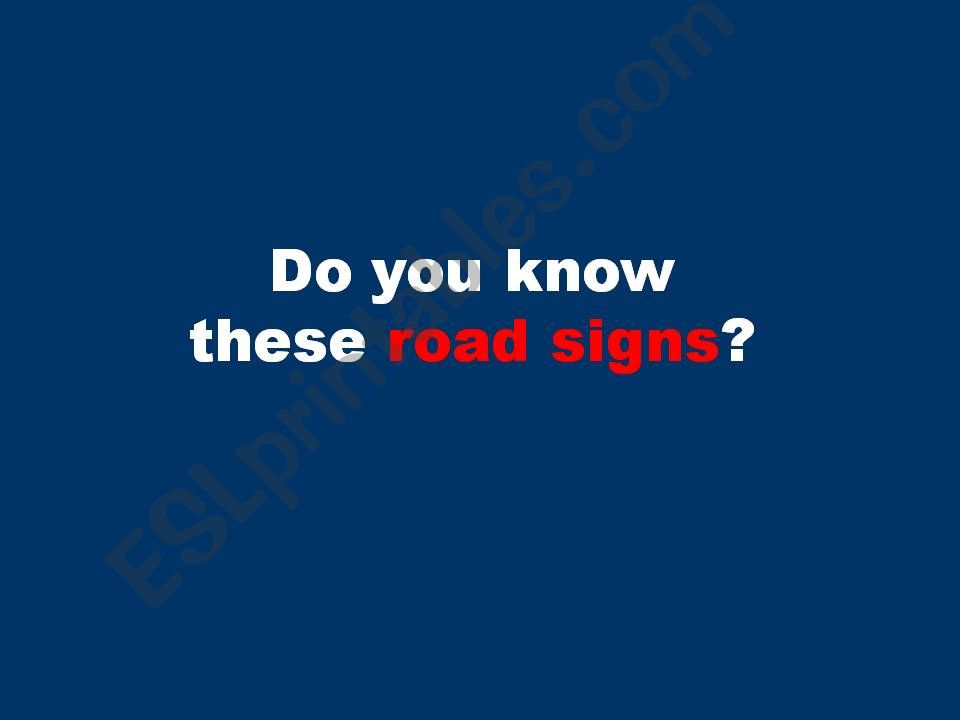 road signs - highway code powerpoint