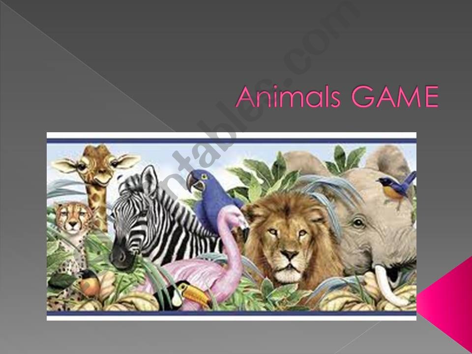 animals game powerpoint