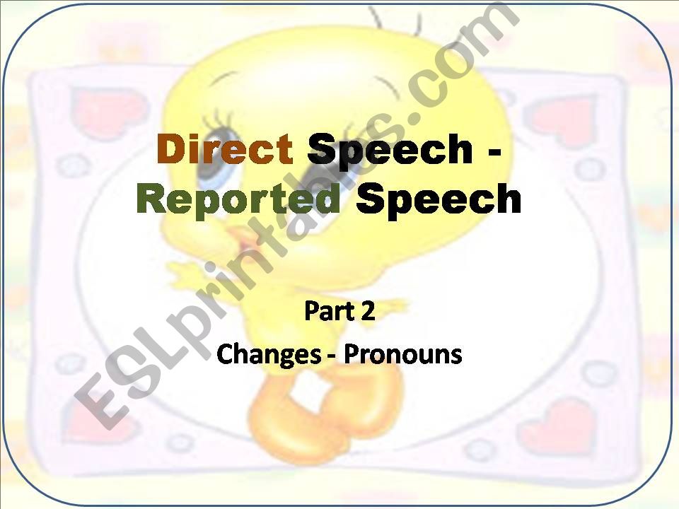 Reported Speech - Part 2 powerpoint