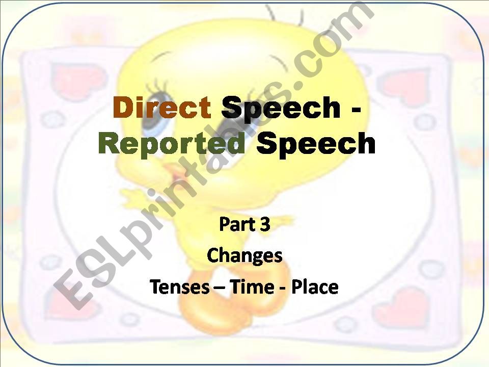 Reported Speech - Part 3 powerpoint