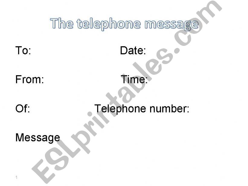 telephone message powerpoint