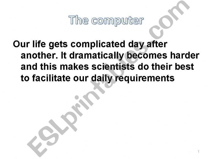 Computer comperhension powerpoint