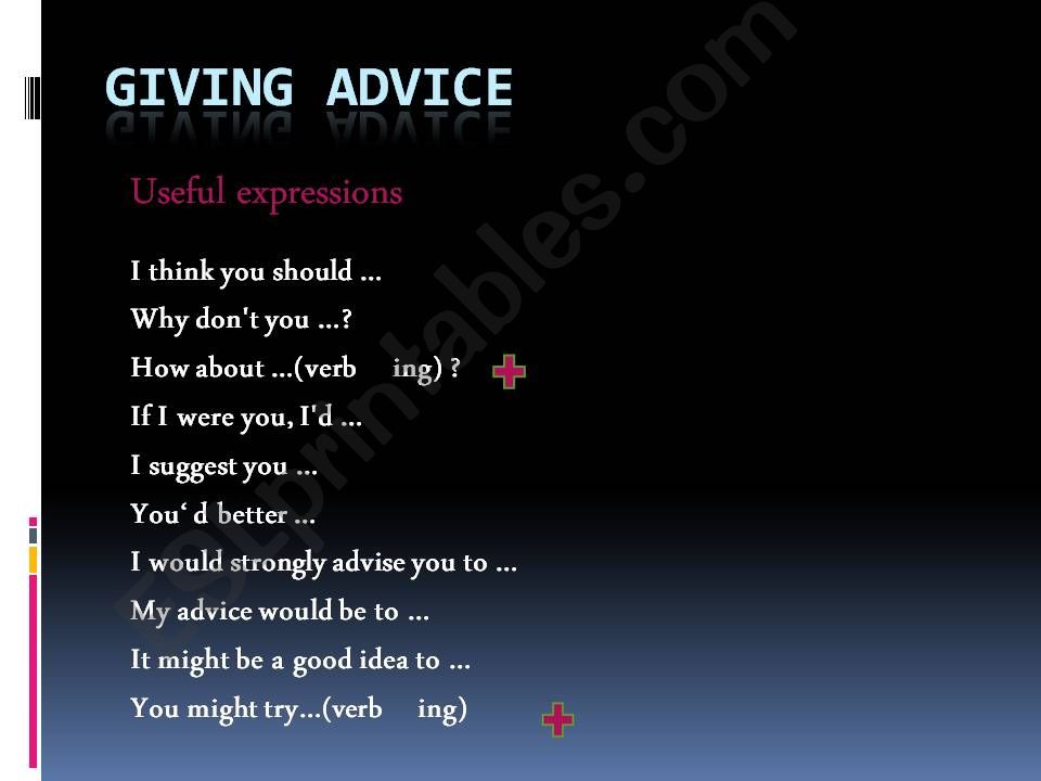 expressions for giving advice powerpoint