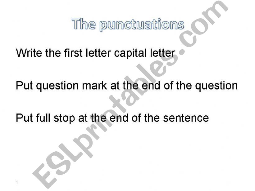 The puncituation powerpoint