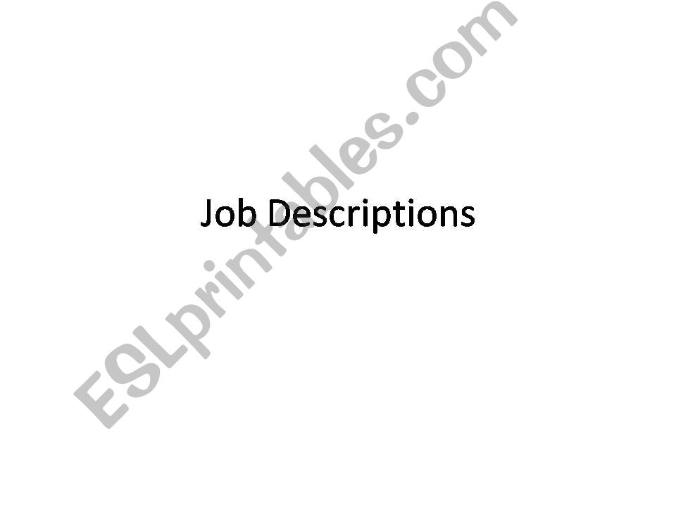 Job description powerpoint