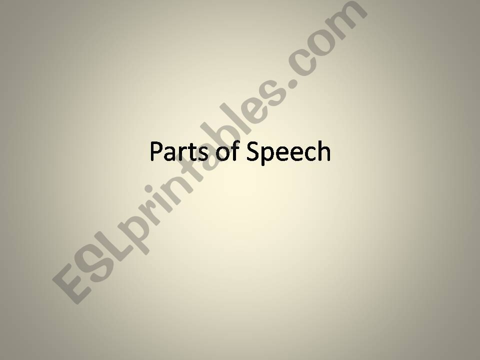 Parts of the speech powerpoint