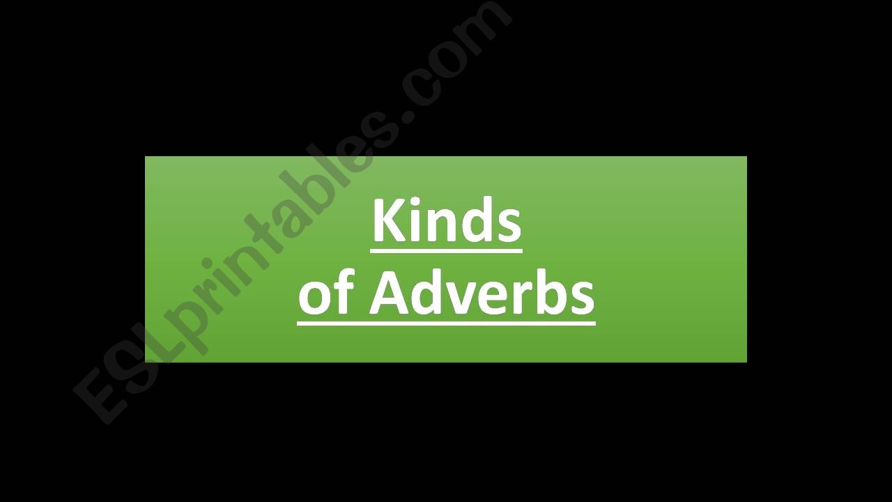 Kinds of Adverbs  powerpoint