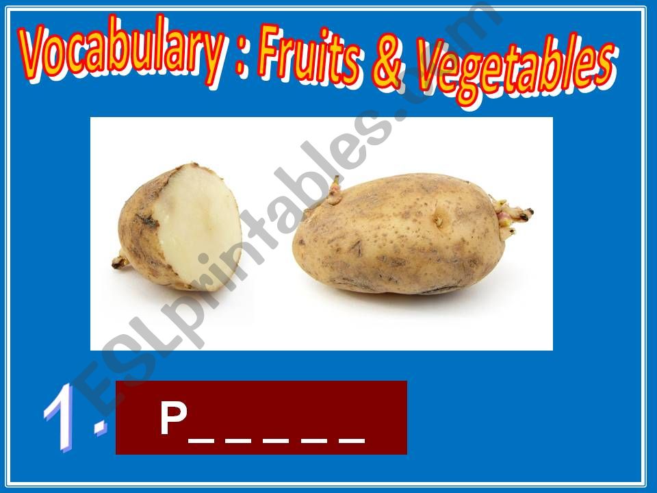Fruits and vegetables powerpoint