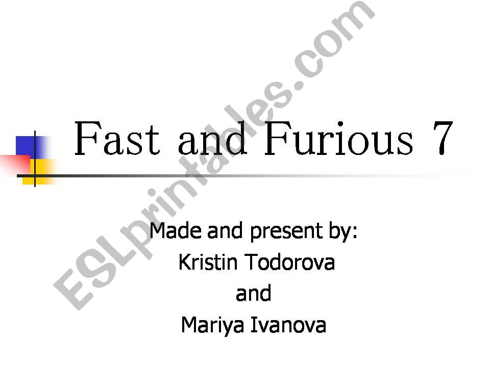 Fast and furious powerpoint
