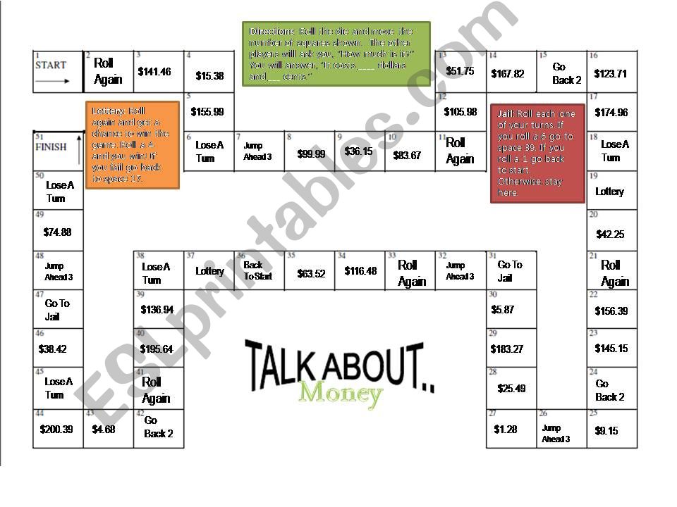 Talk About Money Boardgame powerpoint