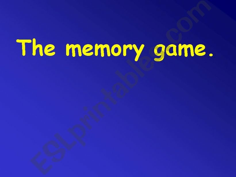 The Memory Game powerpoint