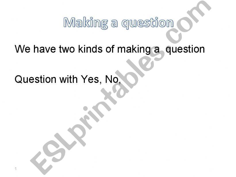 Making a question powerpoint