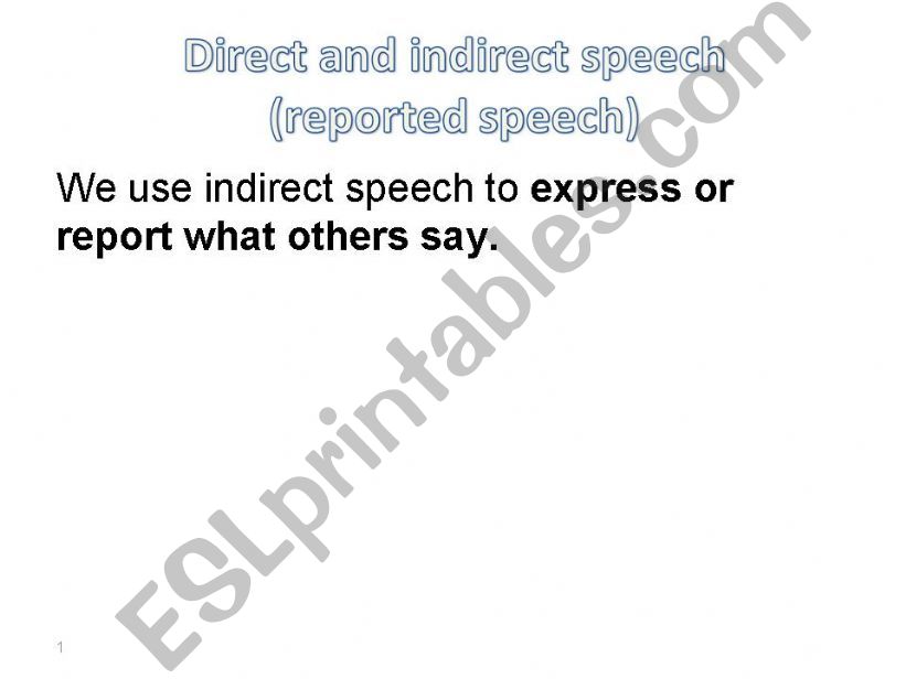 Direct and indirect speach powerpoint