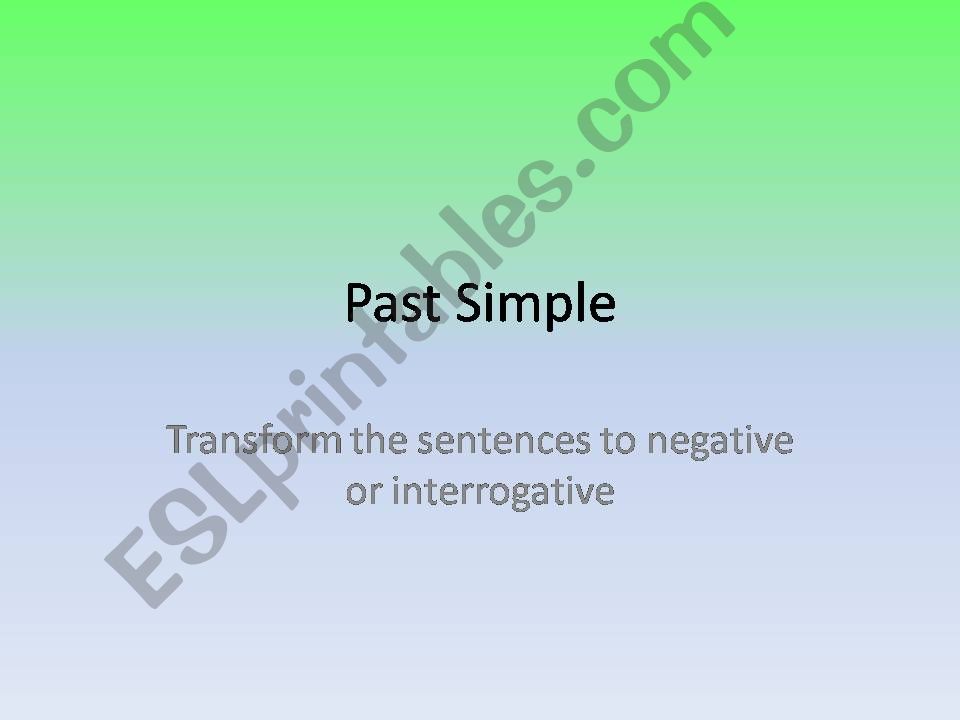 Past Simple Activity powerpoint