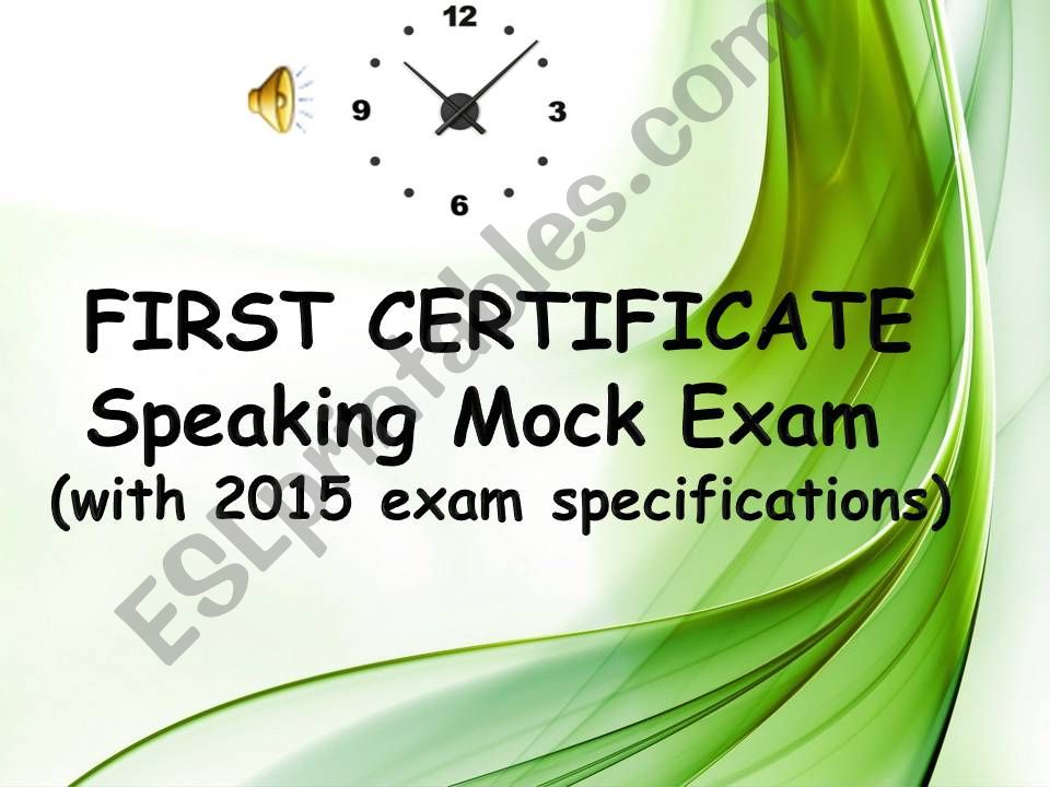 FCE Speaking Paper (parts 1, 2,3 & 4)