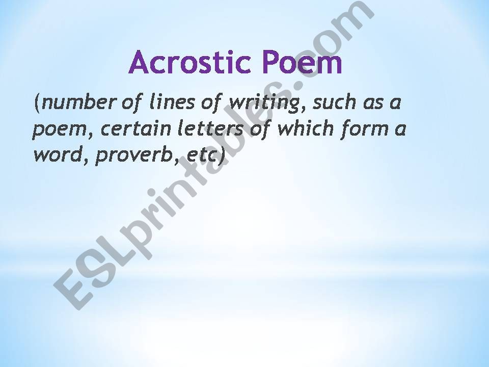 acrostic poem on friends powerpoint
