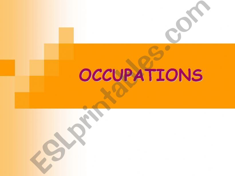 JOBS AND OCCUPATIONS powerpoint