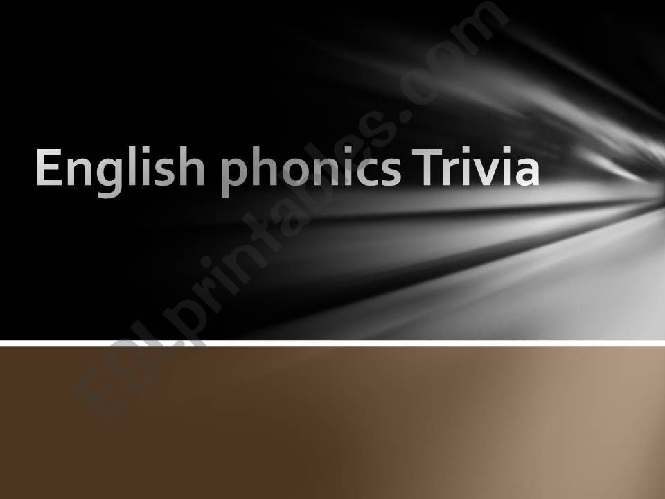 PHONICS TRIVIA GAME powerpoint