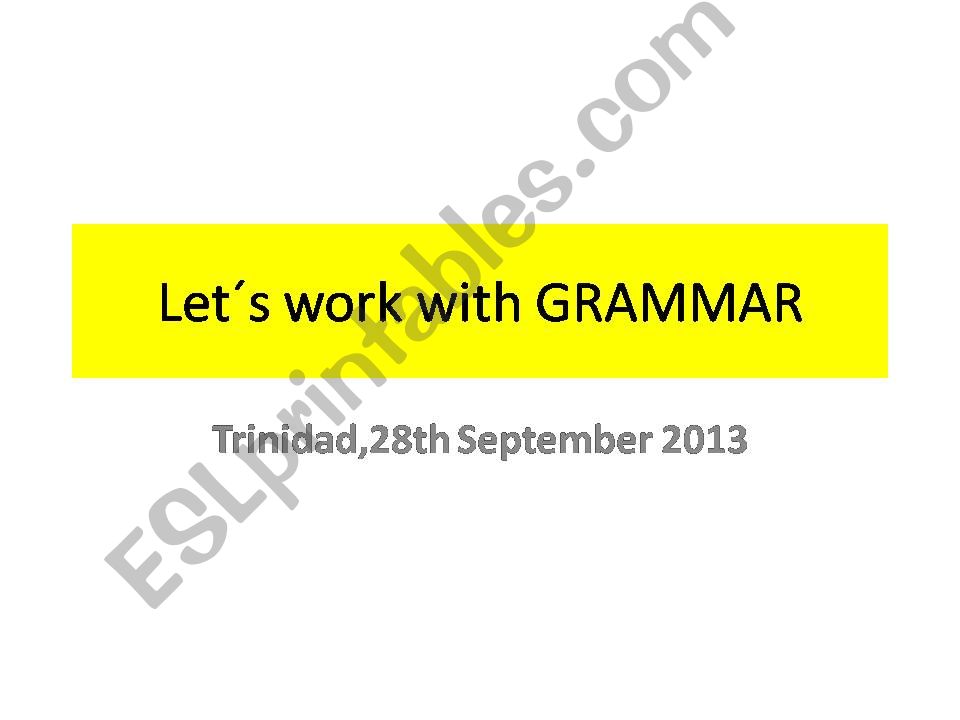 Lets work with grammar powerpoint