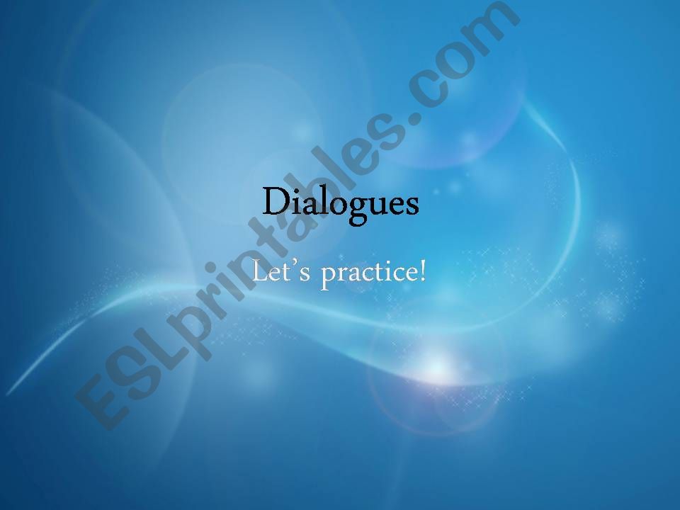 Complete the dialogues game powerpoint