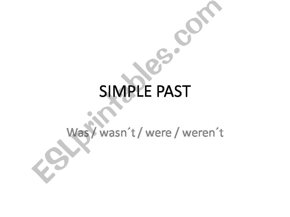 To be verb in the past powerpoint