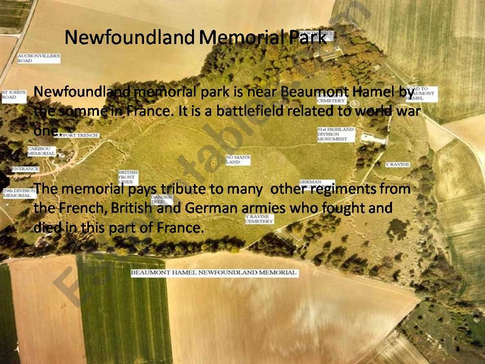 Newfoundland Memorial Park powerpoint