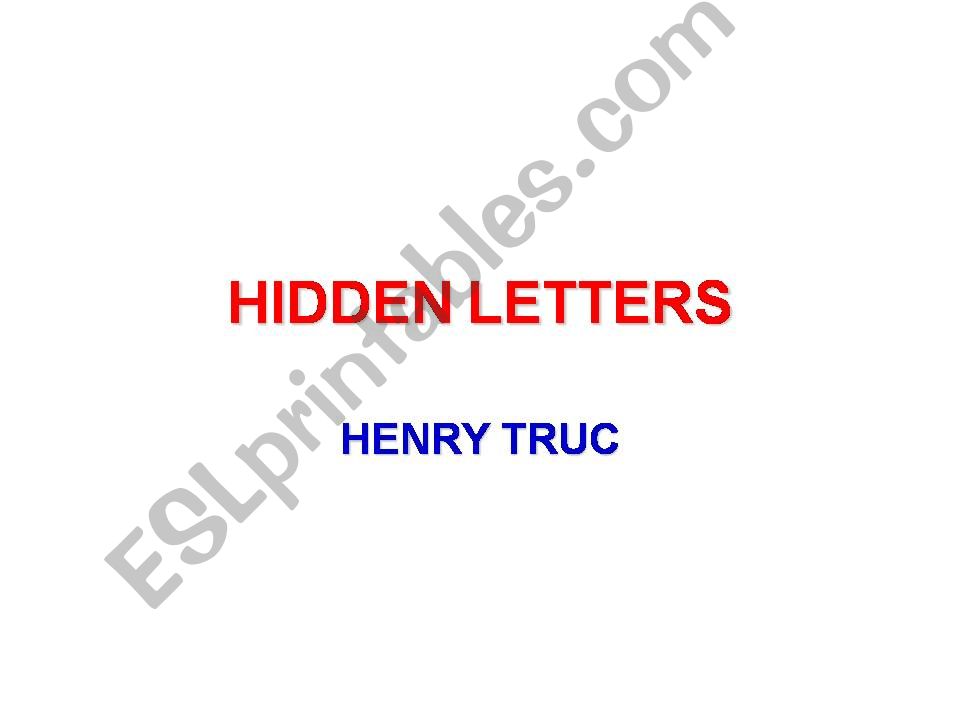 Hidden letters powerpoint