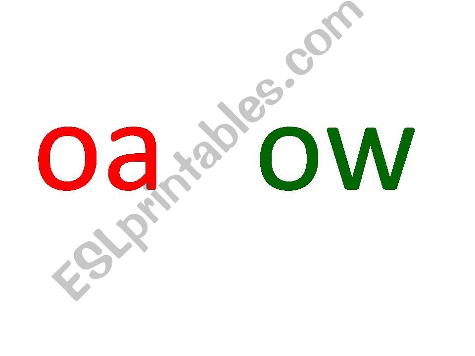 phonics: ow - oa powerpoint