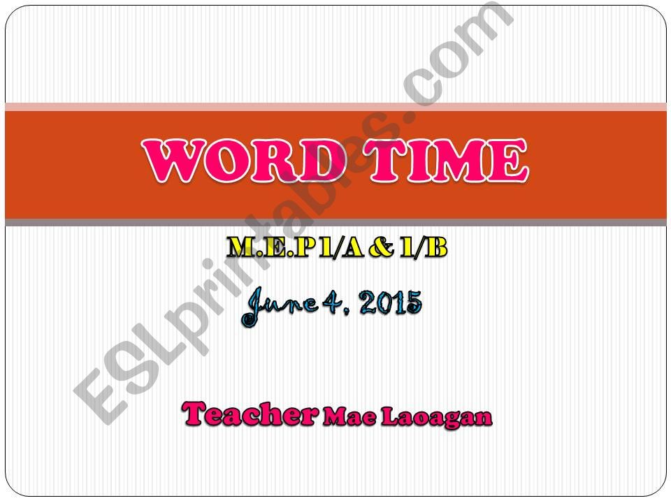 WORD TIMe powerpoint