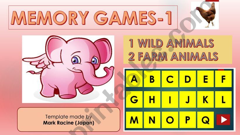 Memory (Matching) games SET1 - WILD ANIMALS, FARM ANIMALS