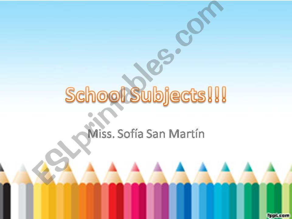 School subjects powerpoint