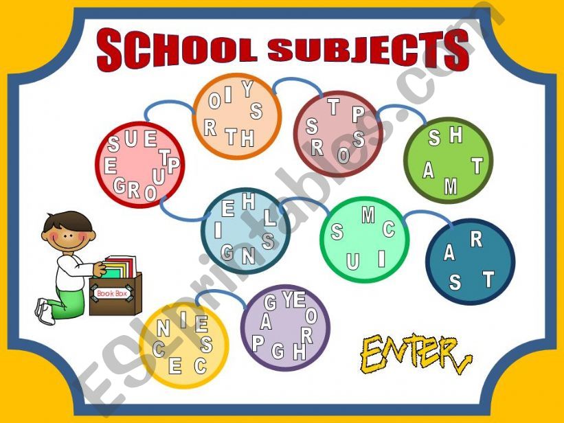 SCHOOL SUBJECTS GAME powerpoint