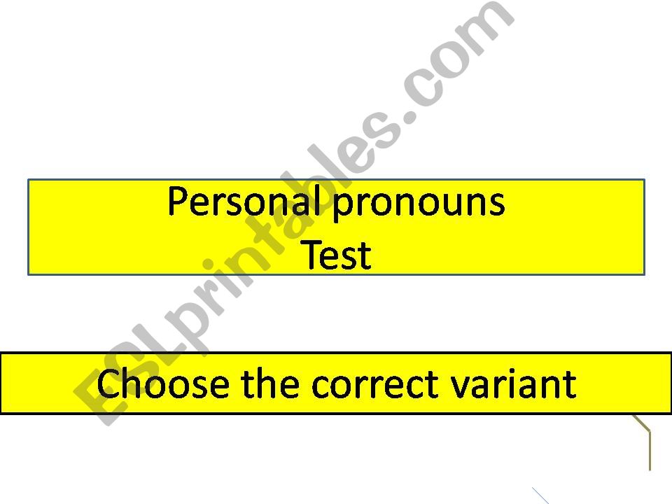 Personal pronouns powerpoint