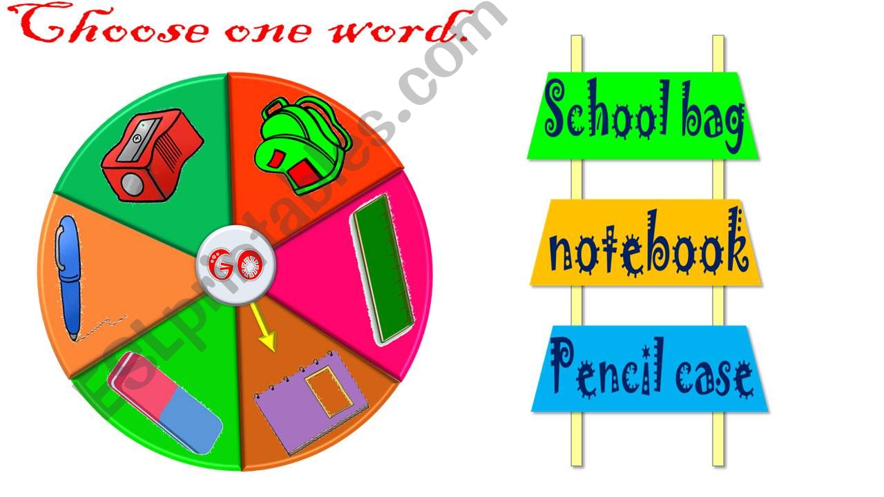 School things - lucky words powerpoint