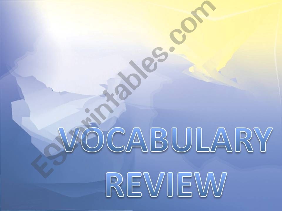 Vocabulary Assessment powerpoint