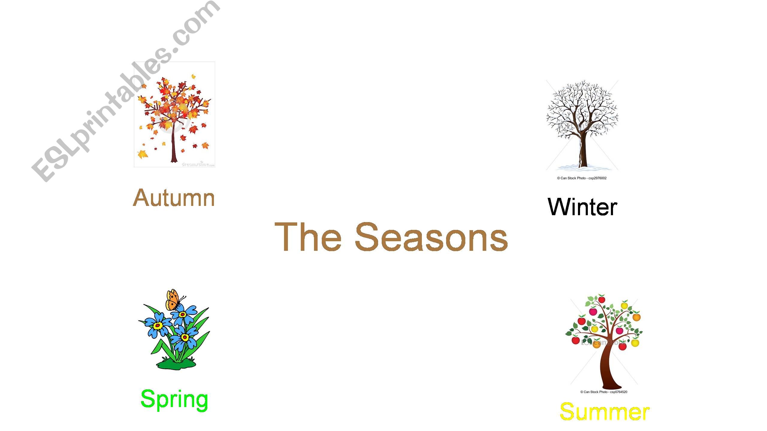 Powerpoint about seasons, months, and holidays 